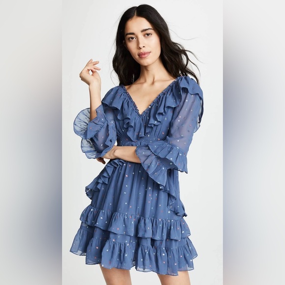 Rebecca Taylor Dresses & Skirts - Rebecca Taylor glitter gem ruffle mini dress